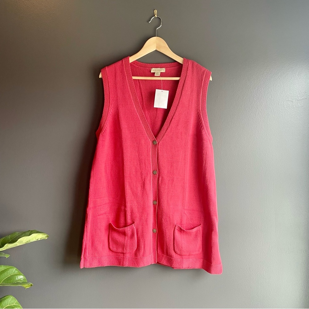 Appleseed's Pink Cardigan Vest - Picture 2 of 6